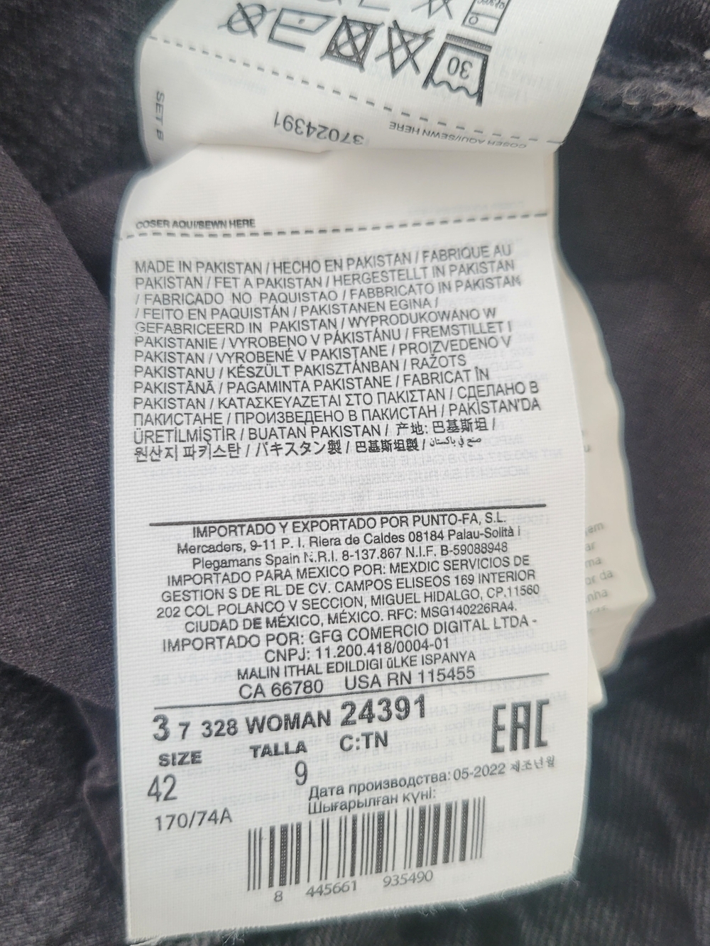 Mango Havana High-Rise Black Wash Straight Jeans Size 10 - Picture 14 of 14